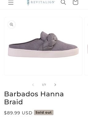REVITALIGN Barbados Hanna Braid Slip-On Mule — Light Gray NWT